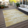 Piper Looms Chantille Stripes ACN888 Gold Machine Washable Area Rug Outdoor Lifestyle Image Feature