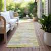 Piper Looms Chantille Stripes ACN888 Gold Machine Washable Area Rug Runner Outdoor Lifestyle Image Feature