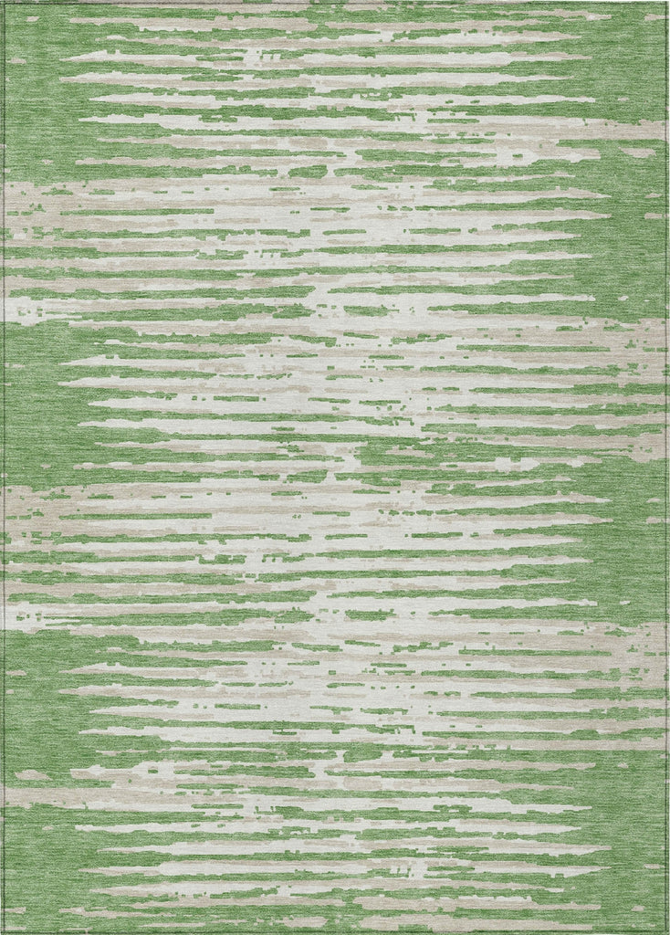 Piper Looms Chantille Stripes ACN888 Green Machine Washable Area Rug main image