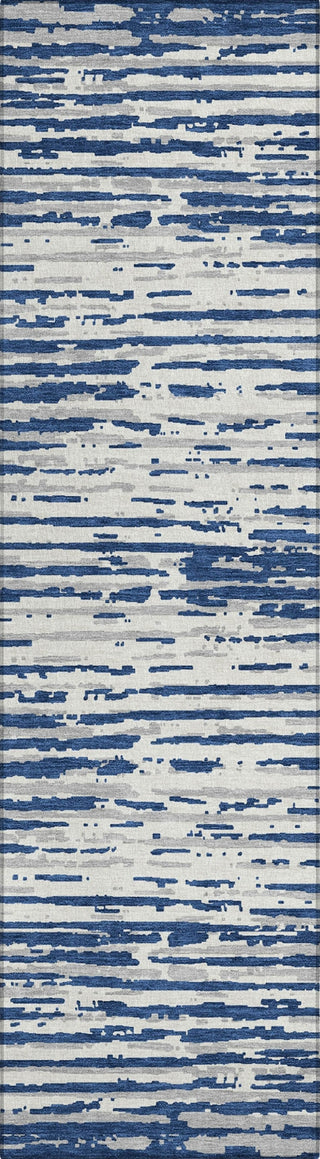Piper Looms Chantille Stripes ACN888 Navy Machine Washable Area Rug Runner Main Image