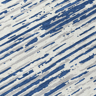 Piper Looms Chantille Stripes ACN888 Navy Machine Washable Area Rug Swatch Image