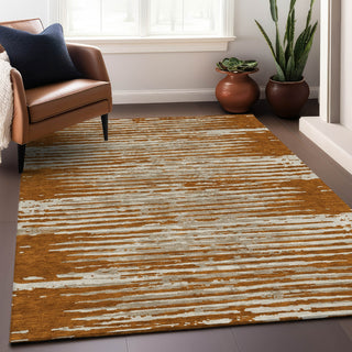 Piper Looms Chantille Stripes ACN888 Paprika Machine Washable Area Rug Lifestyle Image Feature