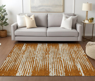 Piper Looms Chantille Stripes ACN888 Paprika Machine Washable Area Rug Lifestyle Image Feature
