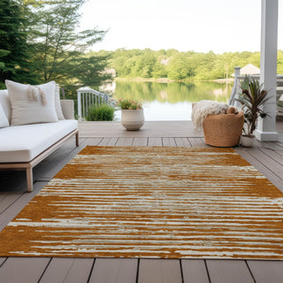 Piper Looms Chantille Stripes ACN888 Paprika Machine Washable Area Rug Outdoor Lifestyle Image Feature
