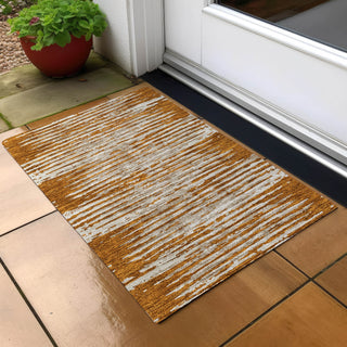 Piper Looms Chantille Stripes ACN888 Paprika Machine Washable Area Rug Scatter Outdoor Lifestyle Image Feature