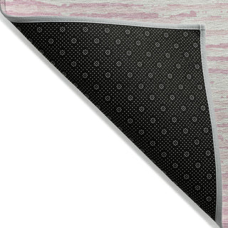 Piper Looms Chantille Stripes ACN888 Pink Machine Washable Area Rug Backing Image