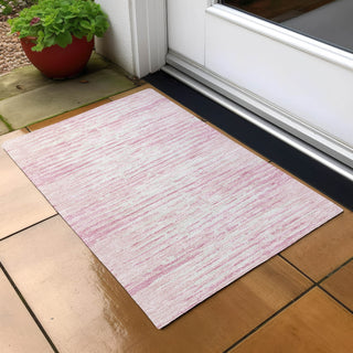 Piper Looms Chantille Stripes ACN888 Pink Machine Washable Area Rug Scatter Outdoor Lifestyle Image Feature