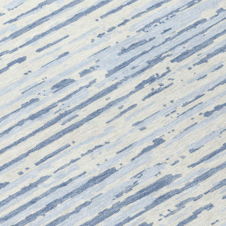 Piper Looms Chantille Stripes ACN888 Sky Machine Washable Area Rug Swatch Image
