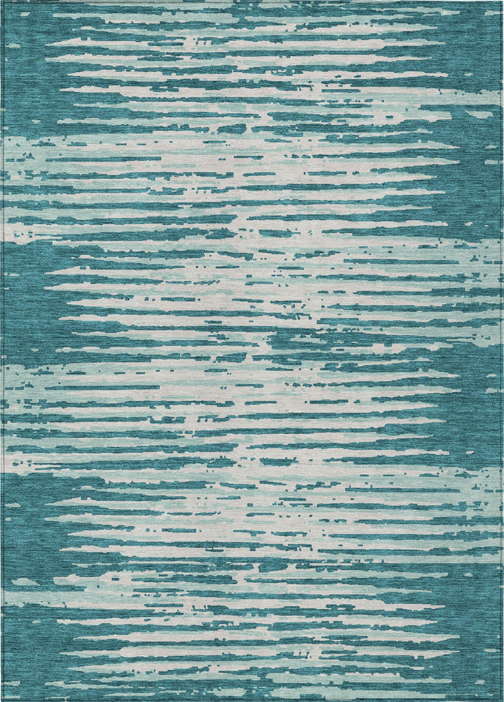 Piper Looms Chantille Stripes ACN888 Teal Machine Washable Area Rug main image