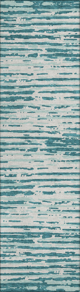 Piper Looms Chantille Stripes ACN888 Teal Machine Washable Area Rug Runner Main Image
