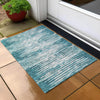 Piper Looms Chantille Stripes ACN888 Teal Machine Washable Area Rug Scatter Outdoor Lifestyle Image Feature