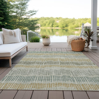 Piper Looms Chantille Stripes ACN889 Beige Machine Washable Area Rug Outdoor Lifestyle Image Feature