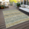 Piper Looms Chantille Stripes ACN889 Beige Machine Washable Area Rug Outdoor Lifestyle Image Feature