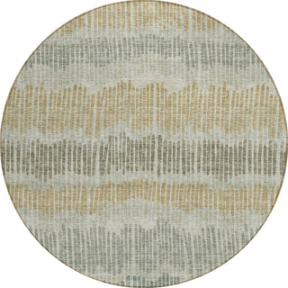 Piper Looms Chantille Stripes ACN889 Beige Machine Washable Area Rug Round Main Image