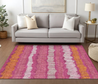 Piper Looms Chantille Stripes ACN889 Blush Machine Washable Area Rug Lifestyle Image Feature