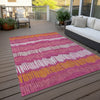 Piper Looms Chantille Stripes ACN889 Blush Machine Washable Area Rug Outdoor Lifestyle Image Feature