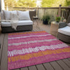 Piper Looms Chantille Stripes ACN889 Blush Machine Washable Area Rug Outdoor Lifestyle Image Feature
