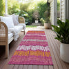 Piper Looms Chantille Stripes ACN889 Blush Machine Washable Area Rug Runner Outdoor Lifestyle Image Feature
