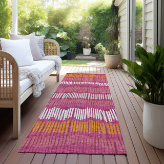 Piper Looms Chantille Stripes ACN889 Blush Machine Washable Area Rug Runner Outdoor Lifestyle Image Feature