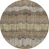 Piper Looms Chantille Stripes ACN889 Brown Machine Washable Area Rug Round Main Image