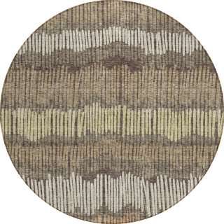 Piper Looms Chantille Stripes ACN889 Brown Machine Washable Area Rug Round Main Image