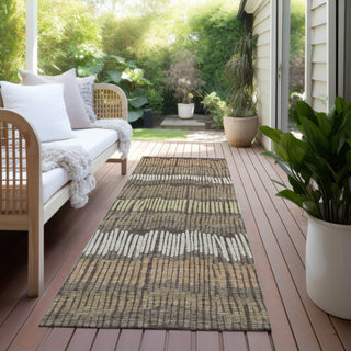 Piper Looms Chantille Stripes ACN889 Brown Machine Washable Area Rug Runner Outdoor Lifestyle Image Feature