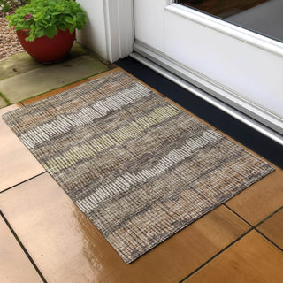 Piper Looms Chantille Stripes ACN889 Brown Machine Washable Area Rug Scatter Outdoor Lifestyle Image Feature