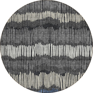 Piper Looms Chantille Stripes ACN889 Charcoal Machine Washable Area Rug Round Main Image