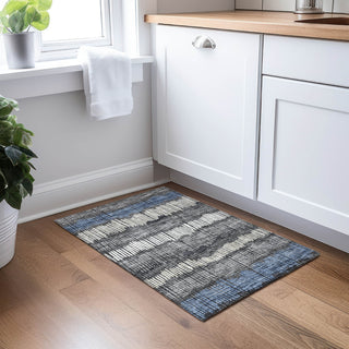 Piper Looms Chantille Stripes ACN889 Charcoal Machine Washable Area Rug Scatter Lifestyle Image Feature