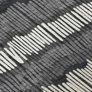 Piper Looms Chantille Stripes ACN889 Charcoal Machine Washable Area Rug Swatch Image