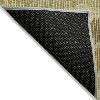 Piper Looms Chantille Stripes ACN889 Gold Machine Washable Area Rug Backing Image