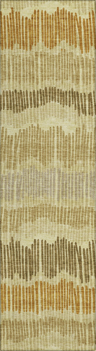 Piper Looms Chantille Stripes ACN889 Gold Machine Washable Area Rug Runner Main Image
