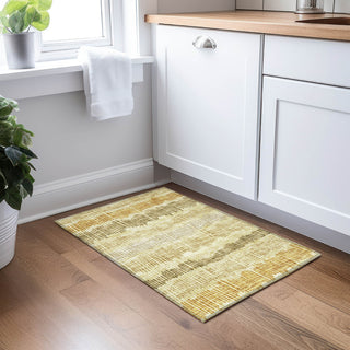 Piper Looms Chantille Stripes ACN889 Gold Machine Washable Area Rug Scatter Lifestyle Image Feature