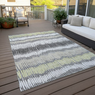 Piper Looms Chantille Stripes ACN889 Gray Machine Washable Area Rug Outdoor Lifestyle Image Feature