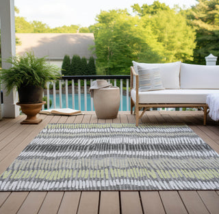 Piper Looms Chantille Stripes ACN889 Gray Machine Washable Area Rug Outdoor Lifestyle Image Feature