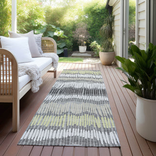 Piper Looms Chantille Stripes ACN889 Gray Machine Washable Area Rug Runner Outdoor Lifestyle Image Feature
