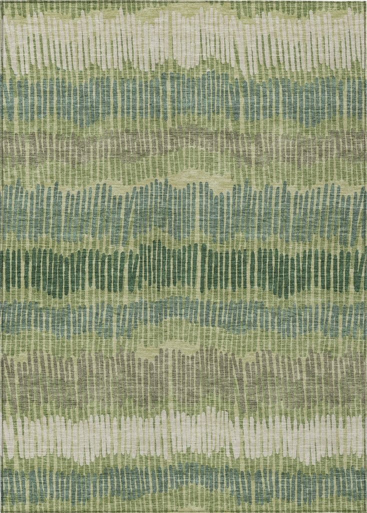 Piper Looms Chantille Stripes ACN889 Green Machine Washable Area Rug main image