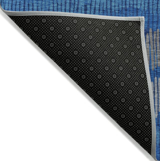 Piper Looms Chantille Stripes ACN889 Navy Machine Washable Area Rug Backing Image