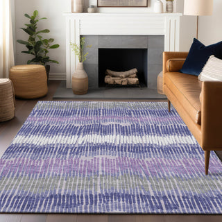 Piper Looms Chantille Stripes ACN889 Purple Machine Washable Area Rug Lifestyle Image Feature
