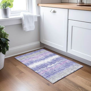 Piper Looms Chantille Stripes ACN889 Purple Machine Washable Area Rug Scatter Lifestyle Image Feature