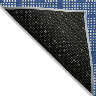 Piper Looms Chantille Squares ACN890 Blue Machine Washable Area Rug Backing Image