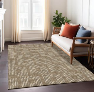 Piper Looms Chantille Squares ACN890 Brown Machine Washable Area Rug Lifestyle Image Feature