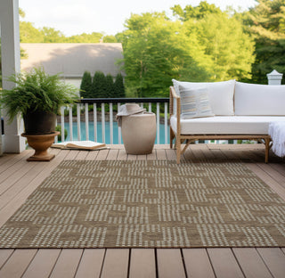 Piper Looms Chantille Squares ACN890 Brown Machine Washable Area Rug Outdoor Lifestyle Image Feature