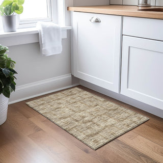 Piper Looms Chantille Squares ACN890 Brown Machine Washable Area Rug Scatter Lifestyle Image Feature
