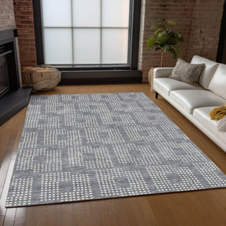 Piper Looms Chantille Squares ACN890 Gray Machine Washable Area Rug Lifestyle Image Feature
