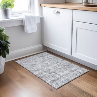 Piper Looms Chantille Squares ACN890 Gray Machine Washable Area Rug Scatter Lifestyle Image Feature