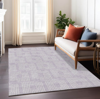 Piper Looms Chantille Squares ACN890 Lavender Machine Washable Area Rug Lifestyle Image Feature