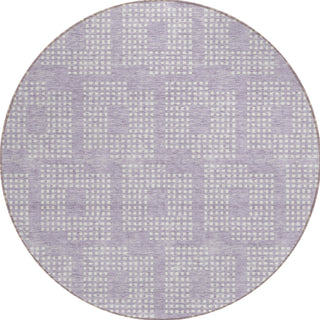 Piper Looms Chantille Squares ACN890 Lavender Machine Washable Area Rug Round Main Image