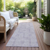 Piper Looms Chantille Squares ACN890 Lavender Machine Washable Area Rug Runner Outdoor Lifestyle Image Feature