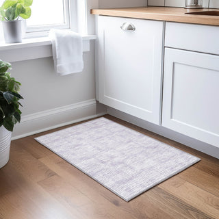 Piper Looms Chantille Squares ACN890 Lavender Machine Washable Area Rug Scatter Lifestyle Image Feature